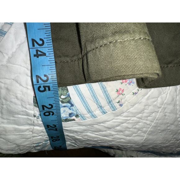 FRAME DENIM OLIVE COTTON CROPPED ARMY CARGO PANTS 27 - Picture 10 of 12